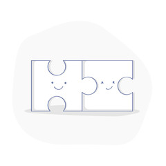 Solutions puzzle concept, compatibility, compound, teamwork and partnership