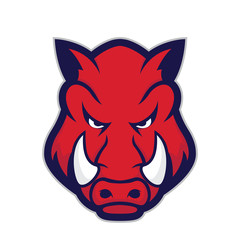 Wild hog or boar head mascot