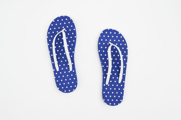 blue sandals isolated on white background