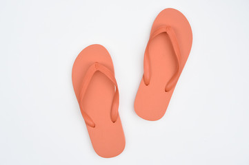 orange sandals isolated on white background