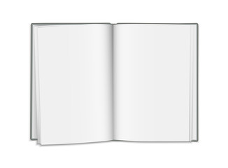 Vector realistic open blank book isolated on white background