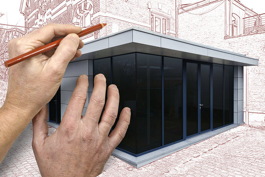 Drawing and planned a New modern extension of a house