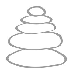 Handgezeichnete gestapelte Steine in grau