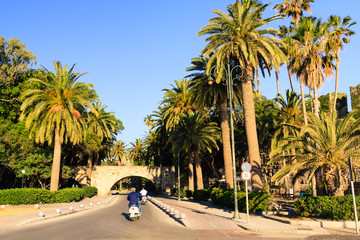 Road in Kos town near Neratzia Castle and port.