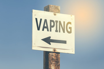 Vaping word and arrow signpost 3