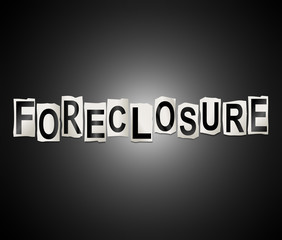 Foreclosure word concept.