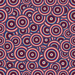fabric usa color fashion style Abstract Overlap Circle Pattern. Vector