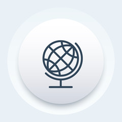 Globe vector icon, linear style