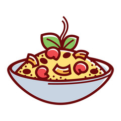 Bowl with tasty food