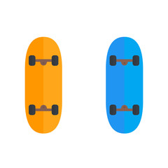 skateboard icons isolated on white