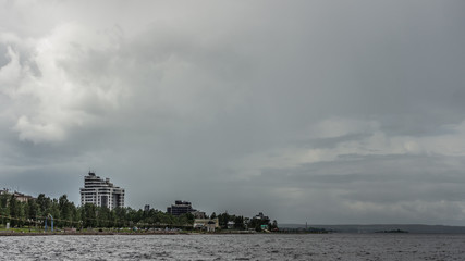 View of the embankment of Petrozavodsk. Onega Lake