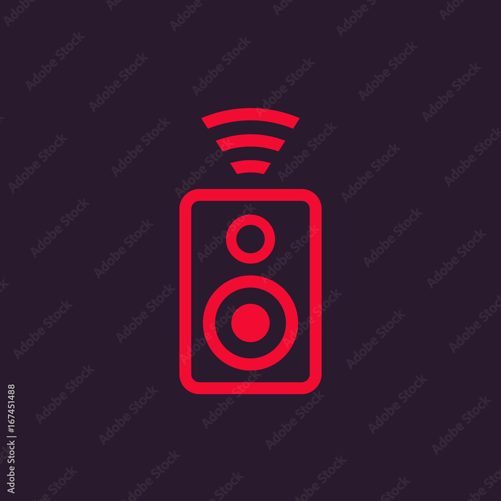 Poster wireless audio speaker icon