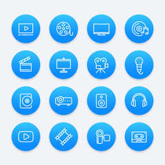 video, audio, multimedia icons