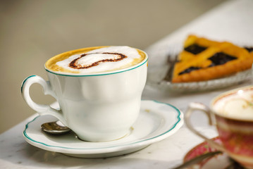 cappuccino with heart shape