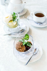 ice cream with syrup