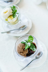 ice cream with syrup