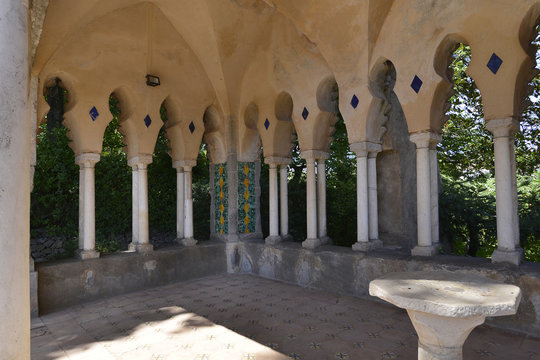 Amalfitan coast, Ravello; Tea-room at Villa Cimbrone.