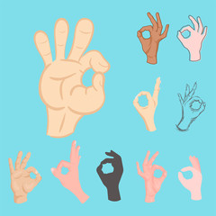 Ok hands success gesture okey yes agreement signal business human agree best approval vector.