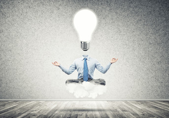 Businessman relaxing and waiting for inspiration