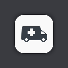 ambulance car icon, vector illustration