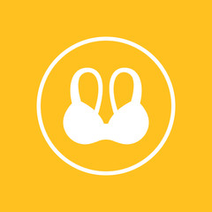 bra icon in circle, woman underwear, vector illustration