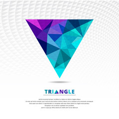 Vector green blue and purple color abstract low poly triangle geometric symbol icon with triangle pattern
