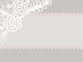 Template frame  design for card. Vintage Lace Doily