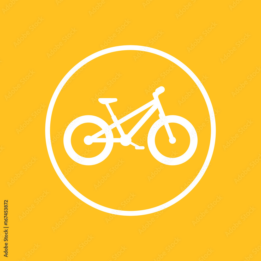 Sticker Fat bike icon in circle, vector illustration