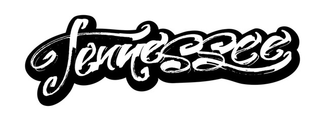 Obraz premium Tennessee. Sticker. Modern Calligraphy Hand Lettering for Serigraphy Print