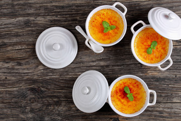 delicious Creme bruleeб view from above