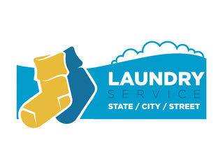 Socks on laundry service emblem