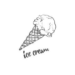 Ice cream Vector hand drawn illustration. Sketch style