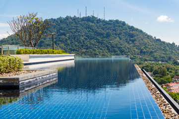Swimming pool on rooftop terrace with beautiful view