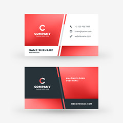 Creative and clean double-sided business card vector template. Flat design vector mockup. Stationery design