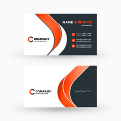 Creative and clean double-sided business card vector template. Flat design vector mockup. Stationery design