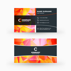 Fototapeta premium Creative and clean double-sided business card vector template. Flat design vector mockup. Stationery design
