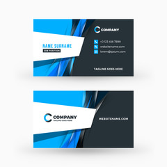 Creative and clean double-sided business card vector template. Flat design vector mockup. Stationery design