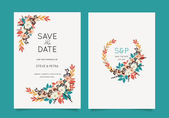 Naklejka premium wedding invitation card template with text