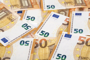 Bill paper 50 euro banknotes backroung