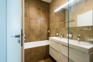 Interior of contemporary bathroom