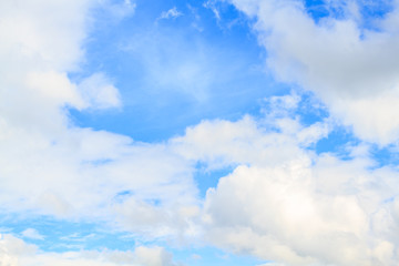 Beautiful nature Cloudy .Blue sky and white cloud with sun light.Boklua Nan Province, Thailand
