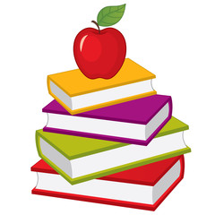 Naklejka premium Vector Stack of Books. Vector Pile of Books