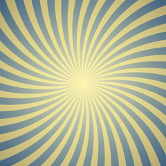 Blue and yellow sunburst background. Vector