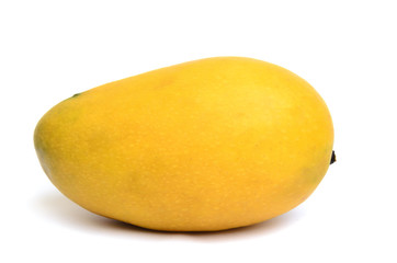 Fresh ripened yellow mango isolated on white background
