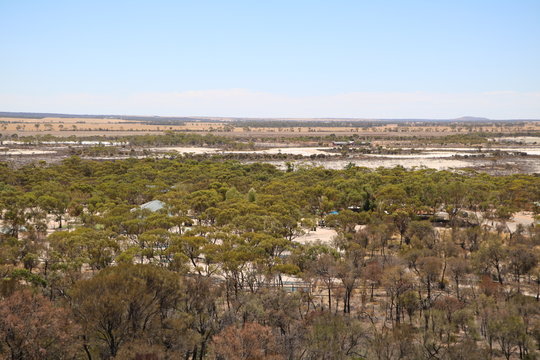 View from plateau of Wave Rock in Western Australia