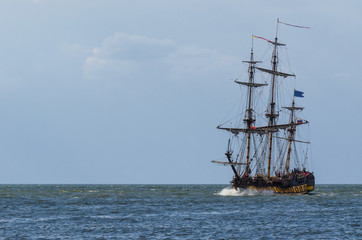 Fototapeta na wymiar SAILING VESSEL - Replica of an old sailing ship