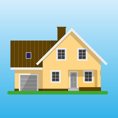 Home or House exterior. Vector illustration of house icon.