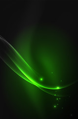 Vector glowing wave, smoke