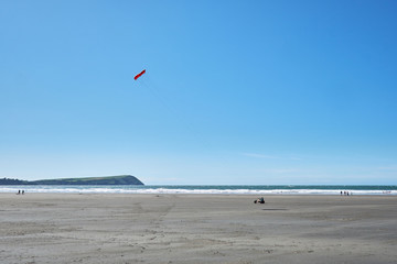kite, sports in Newport Sands, NEWPORT BAY. PEMBROKESHIRE. DYFED. WALES. UK