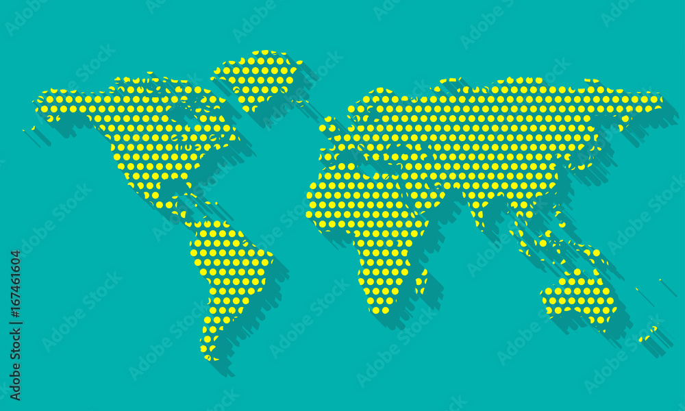 Aufkleber world map dotted pattern. world map with dots. vector illustration.